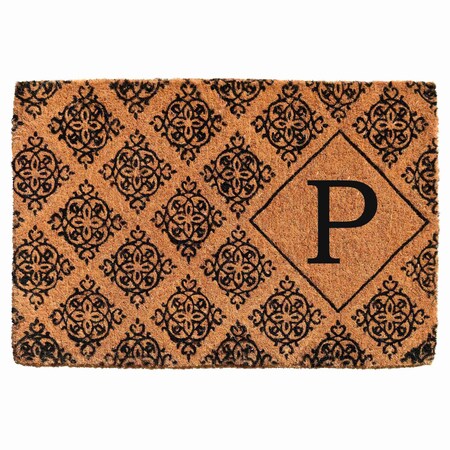 Monogram Door Mat, Black, Natural, 24 in W x 36 in L
